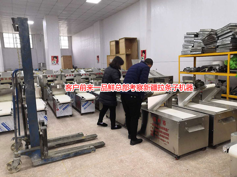漯河客戶前來(lái)考察拉條子機(jī)